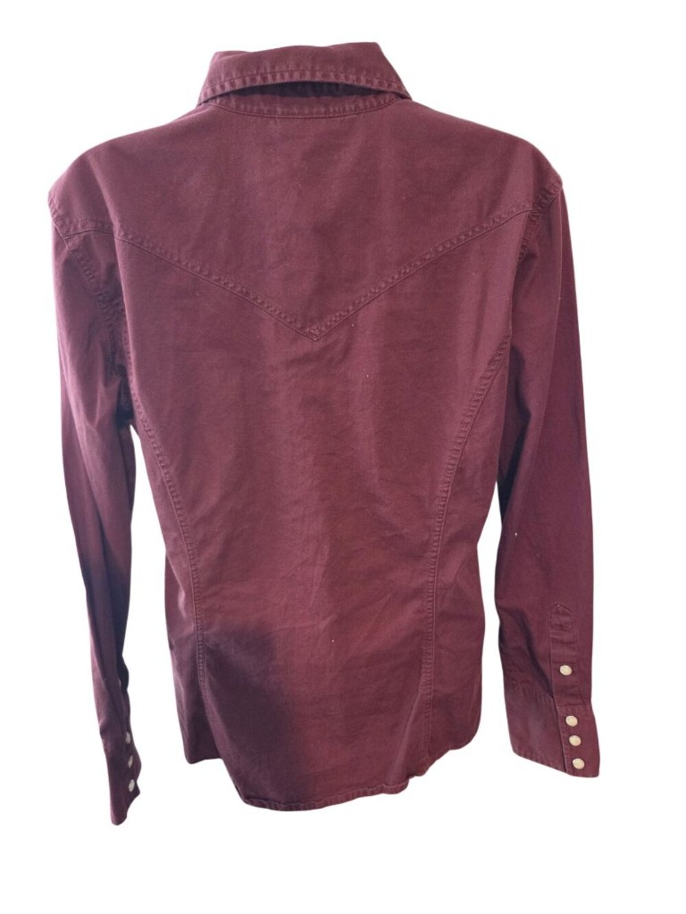 Carhartt Womens S Burgundy Pearl Snap Western Shirt Workwear Cowgirl Ranch Y2K - Picture 2 of 8